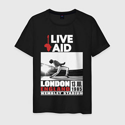 Футболка хлопковая мужская QUEEN LIVE AID 1985, цвет: черный