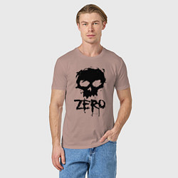 Футболка хлопковая мужская Zero skull, цвет: пыльно-розовый — фото 2