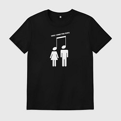Футболка хлопковая мужская Music Connecting People, цвет: черный