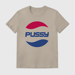 Футболка хлопковая мужская Pepsi Pussy, цвет: миндальный