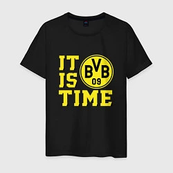 Футболка хлопковая мужская Borussia Dortmund Боруссия Дортмунд, цвет: черный