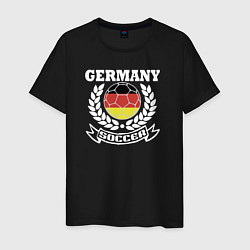 Футболка хлопковая мужская Футбол Германия, цвет: черный