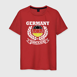 Футболка хлопковая мужская Футбол Германия, цвет: красный