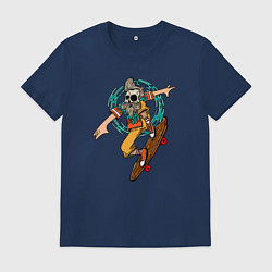 Футболка хлопковая мужская SKATEBOARDING SHEEEEESH, цвет: тёмно-синий