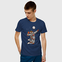 Футболка хлопковая мужская Мощный космический удар, цвет: тёмно-синий — фото 2