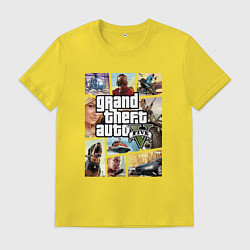 Футболка хлопковая мужская GTA V Logos, цвет: желтый