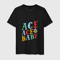 Футболка хлопковая мужская Ace Ace Baby, цвет: черный