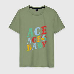 Футболка хлопковая мужская Ace Ace Baby, цвет: авокадо