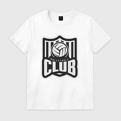 Футболка хлопковая мужская Volleyball Club, цвет: белый
