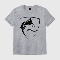Футболка хлопковая мужская Wolf Emblem Jaw, цвет: меланж