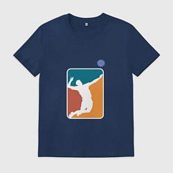 Футболка хлопковая мужская Volleyball - Player, цвет: тёмно-синий