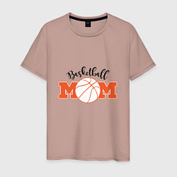 Футболка хлопковая мужская Basketball Mom, цвет: пыльно-розовый