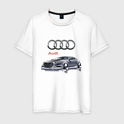 Футболка хлопковая мужская Audi Germany Car, цвет: белый