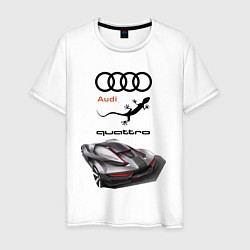 Футболка хлопковая мужская Audi quattro Concept Design, цвет: белый