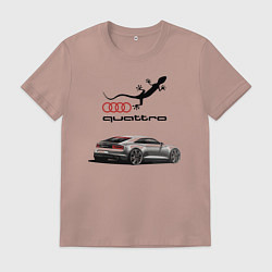 Футболка хлопковая мужская Audi quattro Lizard, цвет: пыльно-розовый