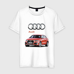 Футболка хлопковая мужская Audi Germany Prestige, цвет: белый