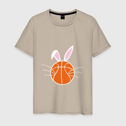 Футболка хлопковая мужская Basketball Bunny, цвет: миндальный