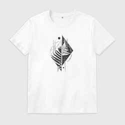 Футболка хлопковая мужская Папоротник и Мистика Номер Три, цвет: белый