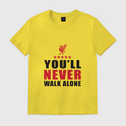 Футболка хлопковая мужская Liverpool - Never Walk Alone, цвет: желтый