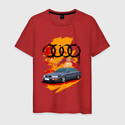 Футболка хлопковая мужская Audi V8 D11, цвет: красный