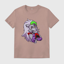 Футболка хлопковая мужская Five Nights at Freddys Security Breach - Волчица Р, цвет: пыльно-розовый