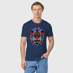 Футболка хлопковая мужская Color lion Neon, цвет: тёмно-синий — фото 2