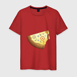Футболка хлопковая мужская Пицца в стиле стимпанк, цвет: красный