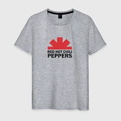 Футболка хлопковая мужская Red Hot Chili Peppers с половиной лого, цвет: меланж
