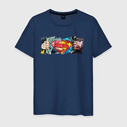 Футболка хлопковая мужская Знак Супермена, цвет: тёмно-синий