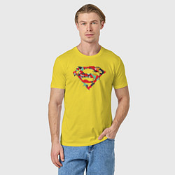 Футболка хлопковая мужская Logo Superman, цвет: желтый — фото 2