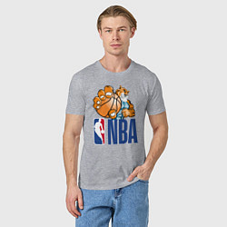 Футболка хлопковая мужская NBA Tiger, цвет: меланж — фото 2