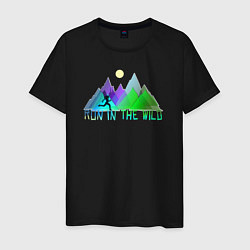 Футболка хлопковая мужская Run in the Wild, цвет: черный