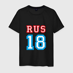 Футболка хлопковая мужская RUS 18, цвет: черный