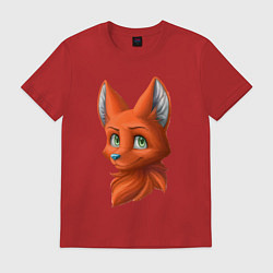 Футболка хлопковая мужская Милая лисичка Cute fox, цвет: красный
