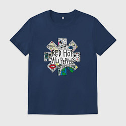 Футболка хлопковая мужская RHCP - Really High & Crazy People, цвет: тёмно-синий