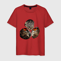 Футболка хлопковая мужская Owl puzzle, цвет: красный