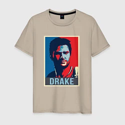 Футболка хлопковая мужская Uncharted Drake, цвет: миндальный