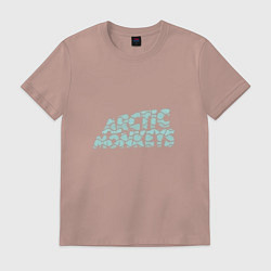Футболка хлопковая мужская Надпись Arctic Monkeys, цвет: пыльно-розовый