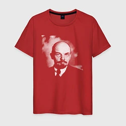 Футболка хлопковая мужская Владимир Ленин, цвет: красный