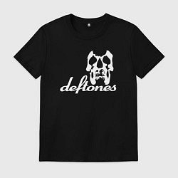 Футболка хлопковая мужская Deftones череп, цвет: черный