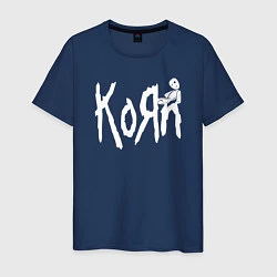 Футболка хлопковая мужская KoЯn rock, цвет: тёмно-синий