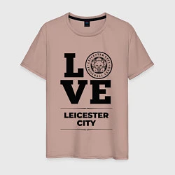 Футболка хлопковая мужская Leicester City Love Классика, цвет: пыльно-розовый