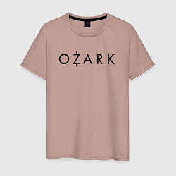 Футболка хлопковая мужская Ozark black logo, цвет: пыльно-розовый