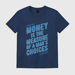 Футболка хлопковая мужская Money is the measure, цвет: тёмно-синий