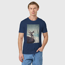 Футболка хлопковая мужская Snipes at the Shore, цвет: тёмно-синий — фото 2