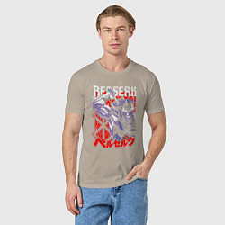 Футболка хлопковая мужская БЕРСЕРК BERSERK ГАТС, цвет: миндальный — фото 2
