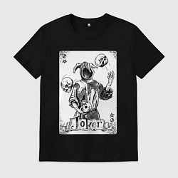 Футболка хлопковая мужская Joker Skull Card, цвет: черный