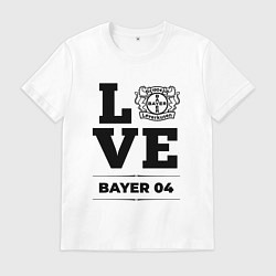 Футболка хлопковая мужская Bayer 04 Love Классика, цвет: белый