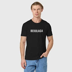 Футболка хлопковая мужская BEDOLAGA БЕДОЛАГА, цвет: черный — фото 2