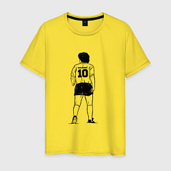 Футболка хлопковая мужская Диего Марадона номер 10, цвет: желтый